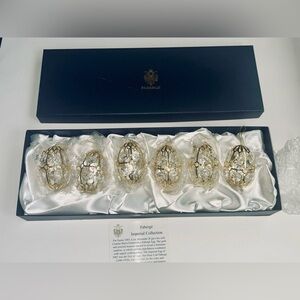 Faberge Crystal Palace Imperial Collection Egg Ornaments 6 Set w/ Box